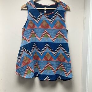 Japna Multicolor Geometric Pattern Top